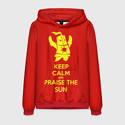 Толстовка-худи мужская Keep Calm & Praise The Sun, цвет: 3D-красный