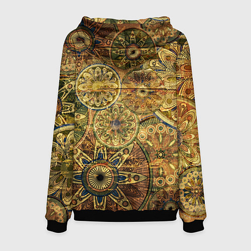 Мужская толстовка Этнический орнамент на досках / 3D-Черный – фото 2