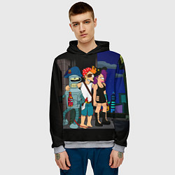 Толстовка-худи мужская Футурама пати, цвет: 3D-меланж — фото 2