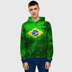 Толстовка-худи мужская Бразилия, цвет: 3D-синий — фото 2