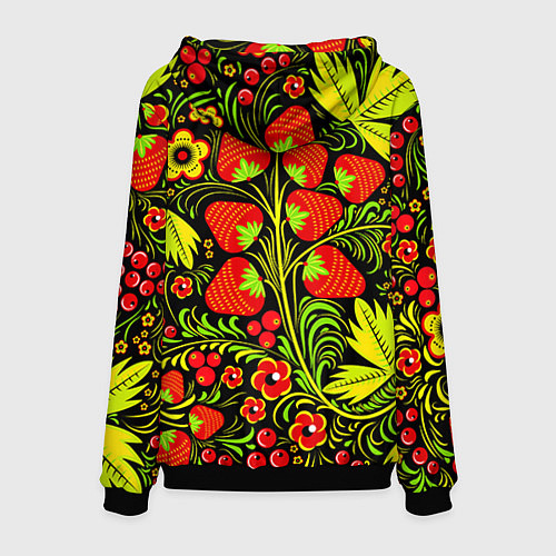 Мужская толстовка Хохлома: земляника / 3D-Черный – фото 2