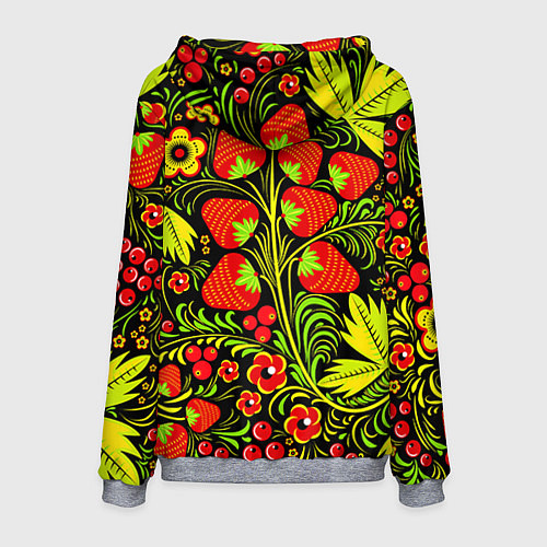 Мужская толстовка Хохлома: земляника / 3D-Меланж – фото 2