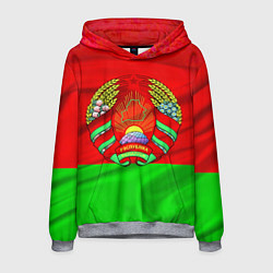 Толстовка-худи мужская Белорусский герб, цвет: 3D-меланж