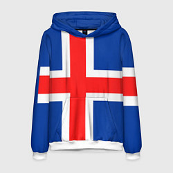 Толстовка-худи мужская Исландия, цвет: 3D-белый