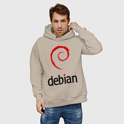 Толстовка оверсайз мужская Debian, цвет: миндальный — фото 2
