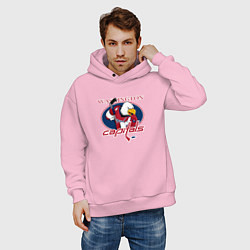 Толстовка оверсайз мужская Washington Capitals Hockey, цвет: светло-розовый — фото 2