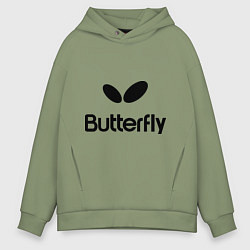 Толстовка оверсайз мужская Butterfly Logo, цвет: авокадо