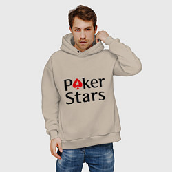 Толстовка оверсайз мужская Poker Stars, цвет: миндальный — фото 2