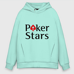 Толстовка оверсайз мужская Poker Stars цвета мятный — фото 1