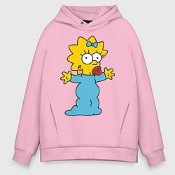 Толстовка оверсайз мужская Maggie Simpson, цвет: светло-розовый