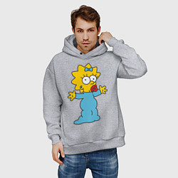 Толстовка оверсайз мужская Maggie Simpson, цвет: меланж — фото 2