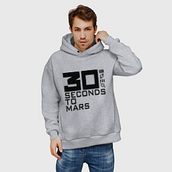 Толстовка оверсайз мужская 30 Seconds To Mars цвета меланж — фото 2