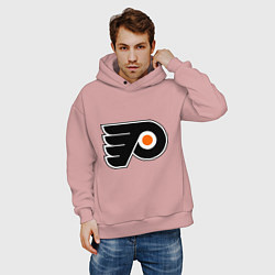 Толстовка оверсайз мужская Philadelphia Flyers, цвет: пыльно-розовый — фото 2