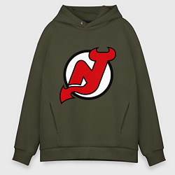 Толстовка оверсайз мужская New Jersey Devils, цвет: хаки