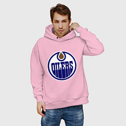 Толстовка оверсайз мужская Edmonton Oilers, цвет: светло-розовый — фото 2
