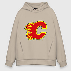 Толстовка оверсайз мужская Calgary Flames, цвет: миндальный