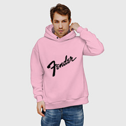 Толстовка оверсайз мужская Fender, цвет: светло-розовый — фото 2