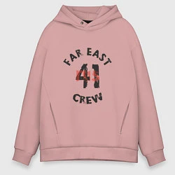 Толстовка оверсайз мужская Far East 41 Crew, цвет: пыльно-розовый