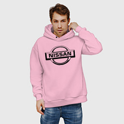 Толстовка оверсайз мужская Nissan club, цвет: светло-розовый — фото 2
