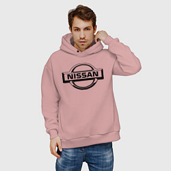 Толстовка оверсайз мужская Nissan club, цвет: пыльно-розовый — фото 2