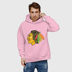 Толстовка оверсайз мужская Chicago Blackhawks: Kane, цвет: светло-розовый — фото 2