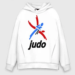 Толстовка оверсайз мужская Judo Emblem, цвет: белый