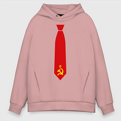 Толстовка оверсайз мужская Советский галстук, цвет: пыльно-розовый