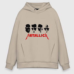 Толстовка оверсайз мужская Metallica (Лица), цвет: миндальный