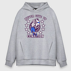 Толстовка оверсайз мужская WWE Never Give Up, цвет: меланж