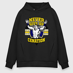 Толстовка оверсайз мужская Never Give Up: Cenation, цвет: черный