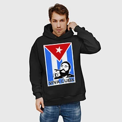 Толстовка оверсайз мужская Fidel: Viva, Cuba!, цвет: черный — фото 2