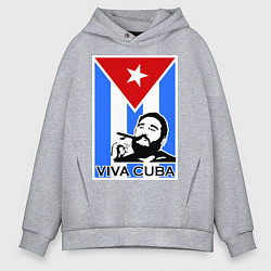 Толстовка оверсайз мужская Fidel: Viva, Cuba!, цвет: меланж