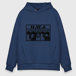 Толстовка оверсайз мужская NWA, цвет: тёмно-синий