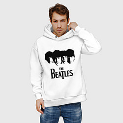 Толстовка оверсайз мужская The Beatles: Faces, цвет: белый — фото 2
