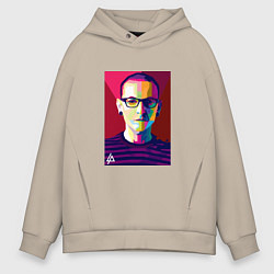 Толстовка оверсайз мужская Chester Polygons, цвет: миндальный