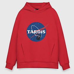 Толстовка оверсайз мужская Tardis NASA, цвет: красный