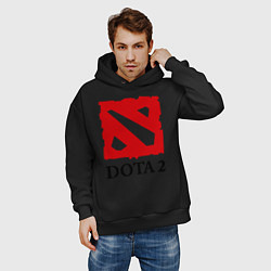Толстовка оверсайз мужская Dota 2: Logo, цвет: черный — фото 2