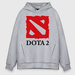 Толстовка оверсайз мужская Dota 2: Logo, цвет: меланж