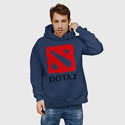 Толстовка оверсайз мужская Dota 2: Logo, цвет: тёмно-синий — фото 2