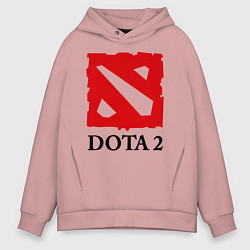 Толстовка оверсайз мужская Dota 2: Logo, цвет: пыльно-розовый