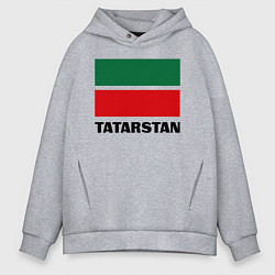 Толстовка оверсайз мужская Флаг Татарстана, цвет: меланж