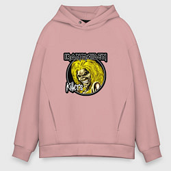 Толстовка оверсайз мужская Iron Maiden Killers, цвет: пыльно-розовый