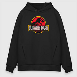 Толстовка оверсайз мужская Jurassic Park цвета черный — фото 1