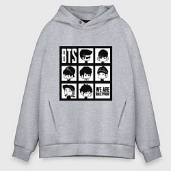 Толстовка оверсайз мужская BTS: We are bulletproof, цвет: меланж