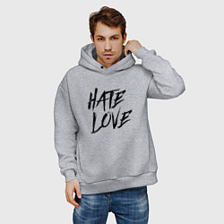 Толстовка оверсайз мужская FACE Hate Love, цвет: меланж — фото 2