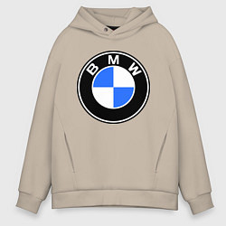 Толстовка оверсайз мужская Logo BMW, цвет: миндальный