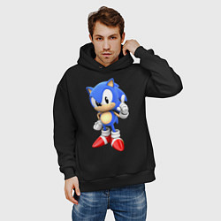 Толстовка оверсайз мужская Classic Sonic, цвет: черный — фото 2