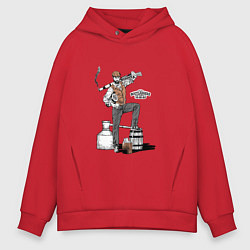 Толстовка оверсайз мужская Бутлегер, цвет: красный