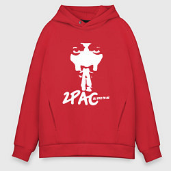 Толстовка оверсайз мужская 2Pac: All Eyez On Me, цвет: красный