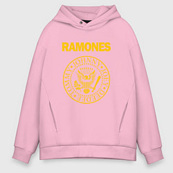 Толстовка оверсайз мужская Ramones, цвет: светло-розовый